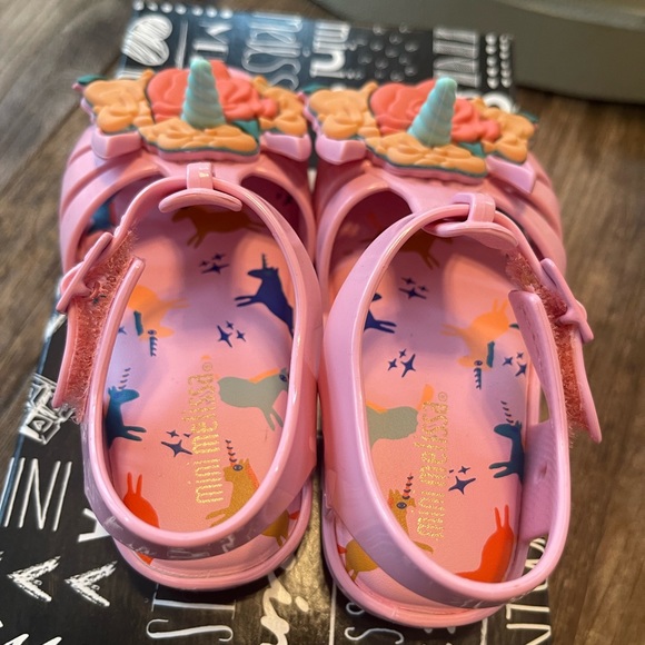 Mini Melissa Aranha + Fabula B Unicorn Horn Sandals Toddler Girls Size 6 Velcro - Picture 4 of 8